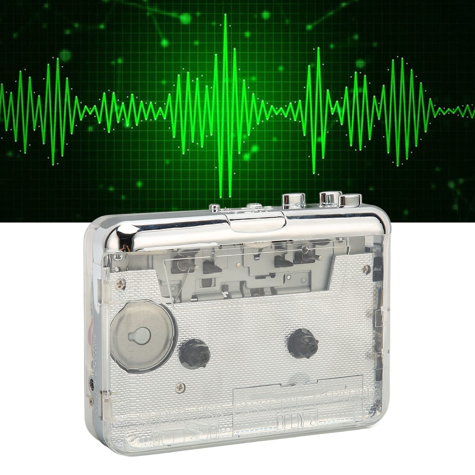PUSOKEI Portable FM Radio Cassette Player with USB to MP3 Converter - Walkman Style Cassette Player with 3.5mm Headphone Jack, USB/Battery Powered (2 AA) - Perfect for Music Lovers, Vintage Audio Enthusiasts & Road Trips