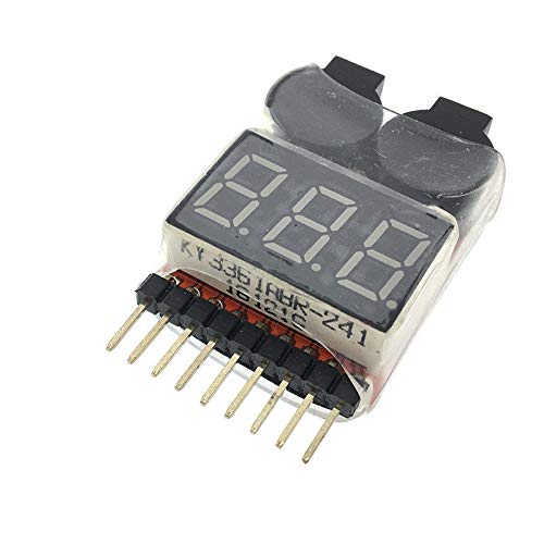 1-8S Lipo Li-ion Battery Voltage Tester with Low Voltage Buzzer Alarm - Dual Speaker 2-in-1 Indicator for RC Cars, Boats, Drones (3.7-30V) - Perfect for Hobbyists and DIY Electronics Projects