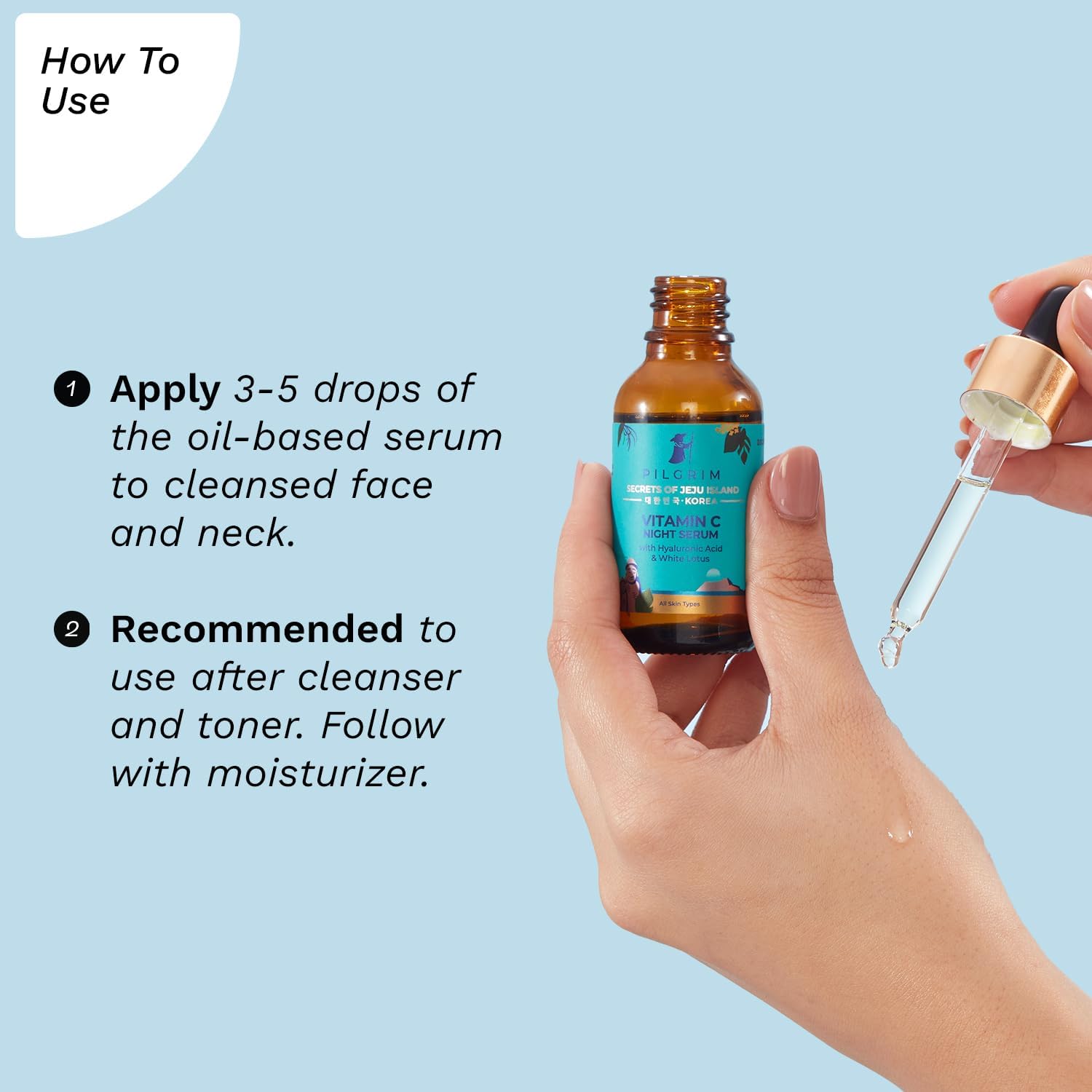 PILGRIM Korean 5% Vitamin C Face Serum (Oil Based) with Hyaluronic Acid for Glowing & Radiant Skin - Vegan & Cruelty-Free Skincare for Women & Men | 30ml | Perfect for Daily Anti-Aging Routine & Brightening Dull Skin