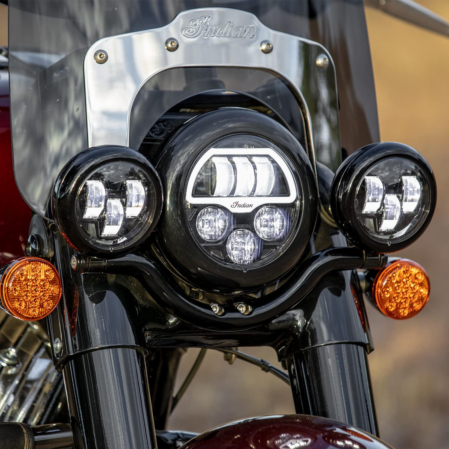 Indian Motorcycle Pathfinder S LED Driving Lights - Pair for Challenger, Chief, Chieftain, Pursuit Dark Horse & Roadmaster Limited Models (Gloss Black, 3.5-Inch) - Enhanced Night Visibility & Style for Cruiser Riders