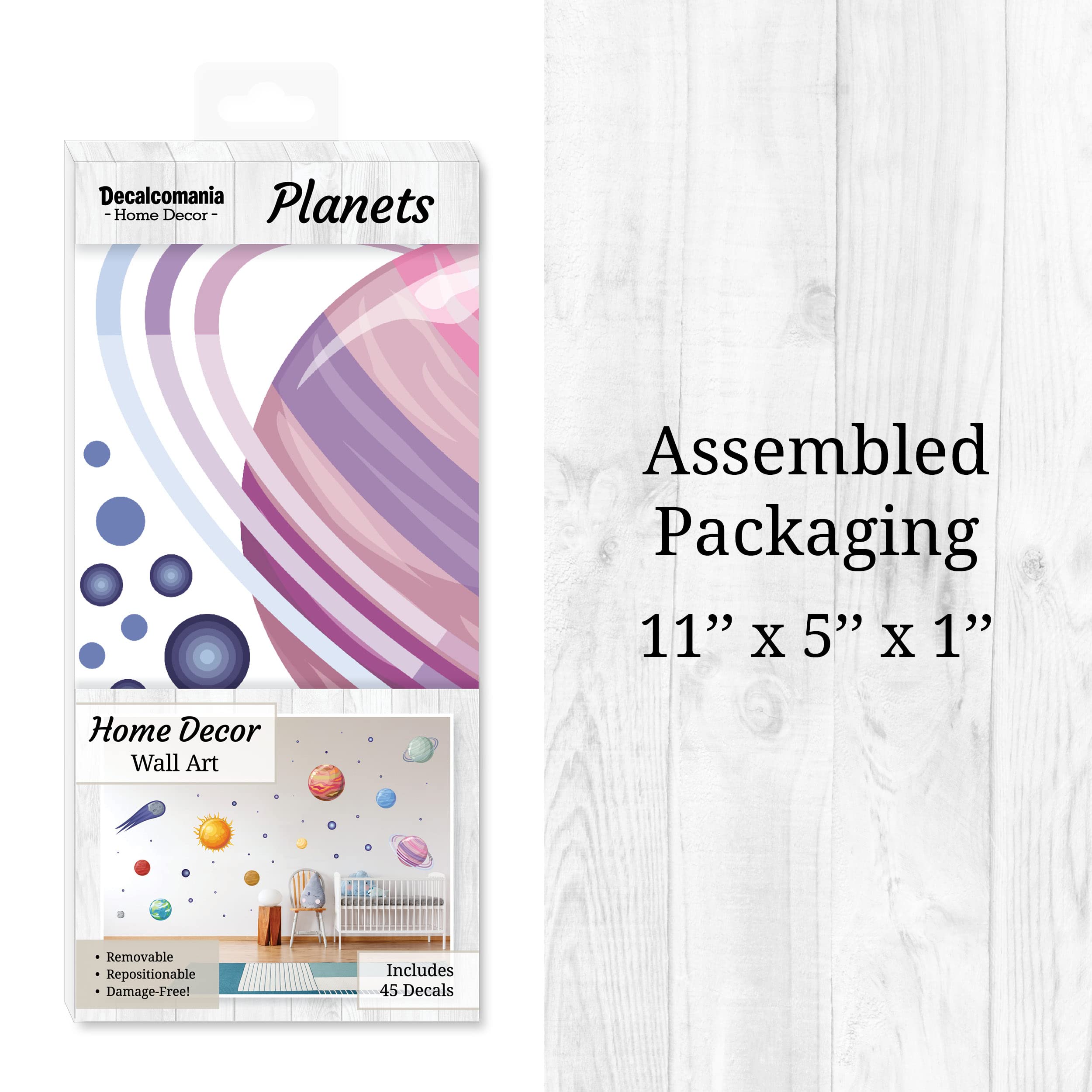 12-Piece Solar System Wall Decals Set - Removable Planets Wall Stickers for Nursery, Bedroom, Bathroom & Classroom Decor | Peel & Stick Space-Themed Wall Art for Kids' Rooms & Educational Spaces