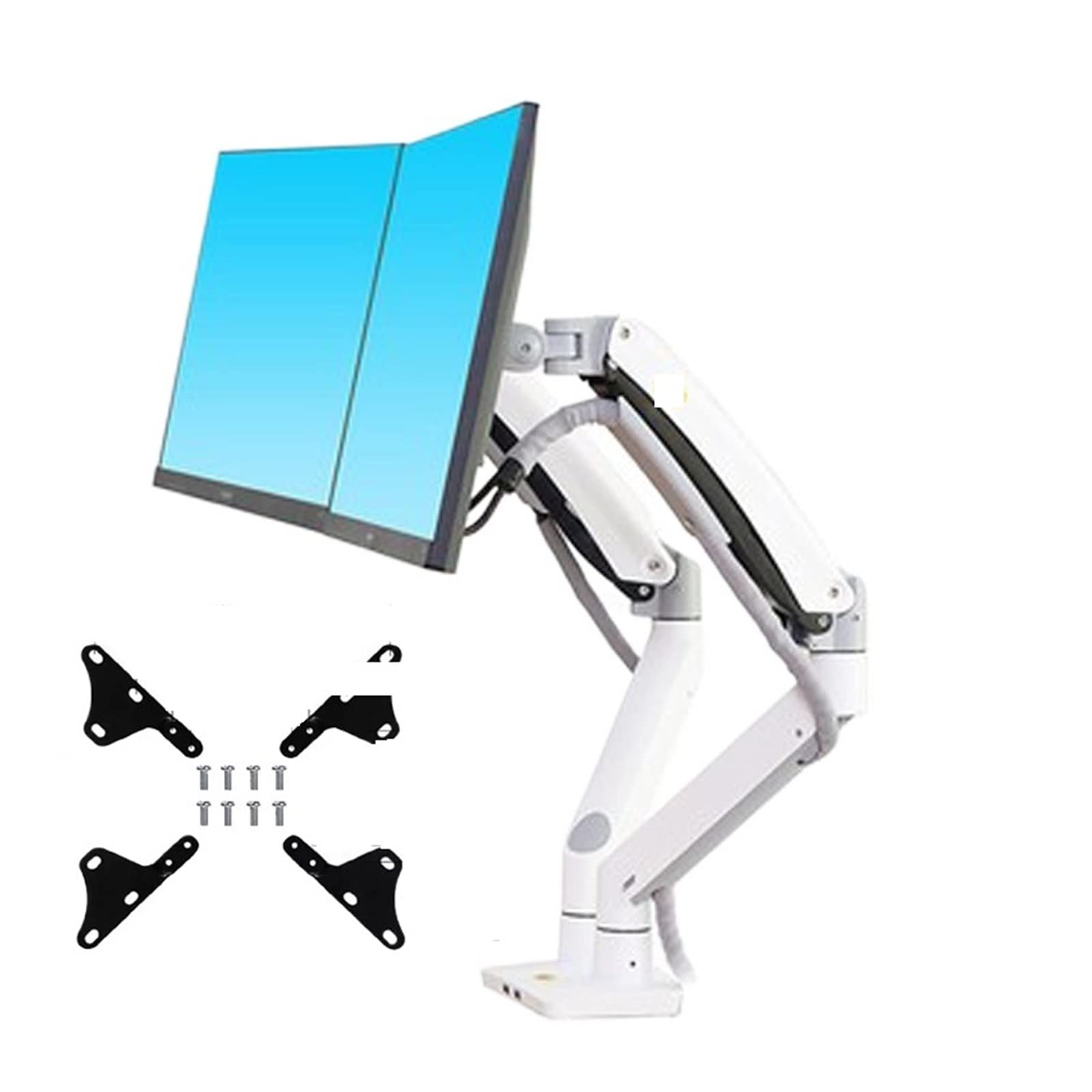 JALYKA F195A Dual Monitor Stand - Adjustable Gas Spring Arm for 22-32