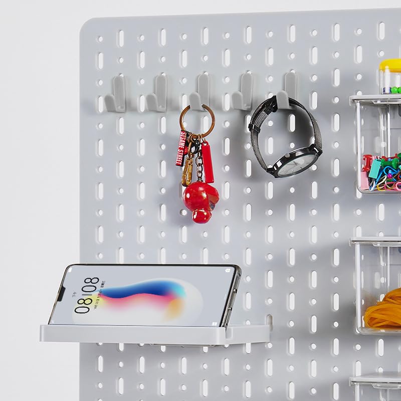 20Pcs J-Shaped Plastic Peg Hooks for Pegboard (12x3.8cm) - Heavy Duty Wall Hooks for Kitchen, Retail Stores, Garage Workbenches, Storage Rooms & Shed Organization - Perfect for Hanging Tools, Utensils & Supplies