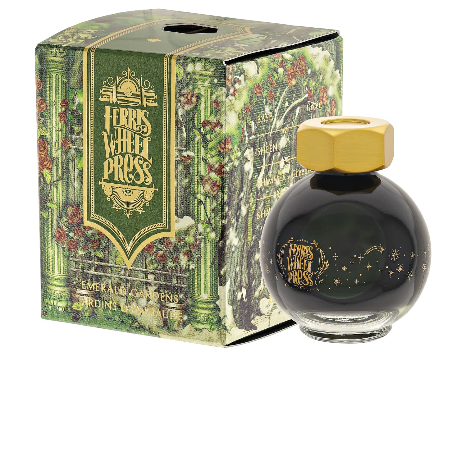 Ferris Wheel Press Emerald Gardens Fountain Pen Ink - 20 mL Bottle for Calligraphy, Writing & Art Projects