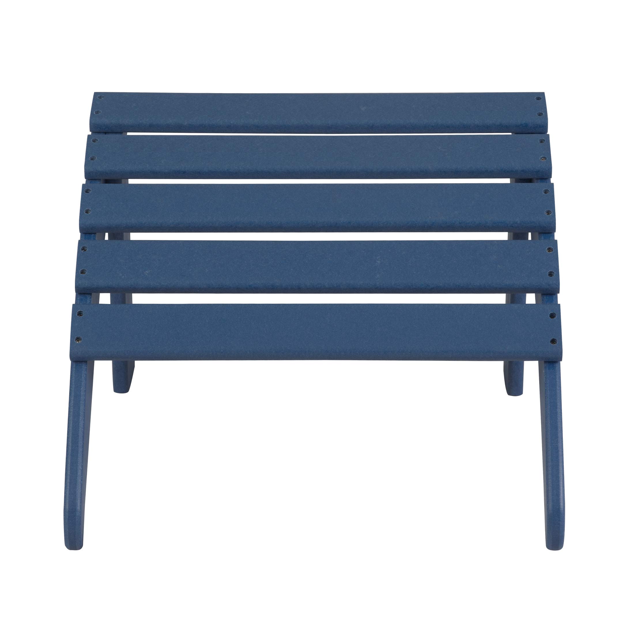 Premium WO Home Adirondack Chair & Ottoman Set - 2-Piece Classic Outdoor Patio Furniture in Navy Blue - Perfect for Backyard, Garden, Poolside & Deck Relaxation