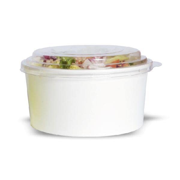 PacknWood 32oz Round White Disposable Paper Food Containers - 5.9