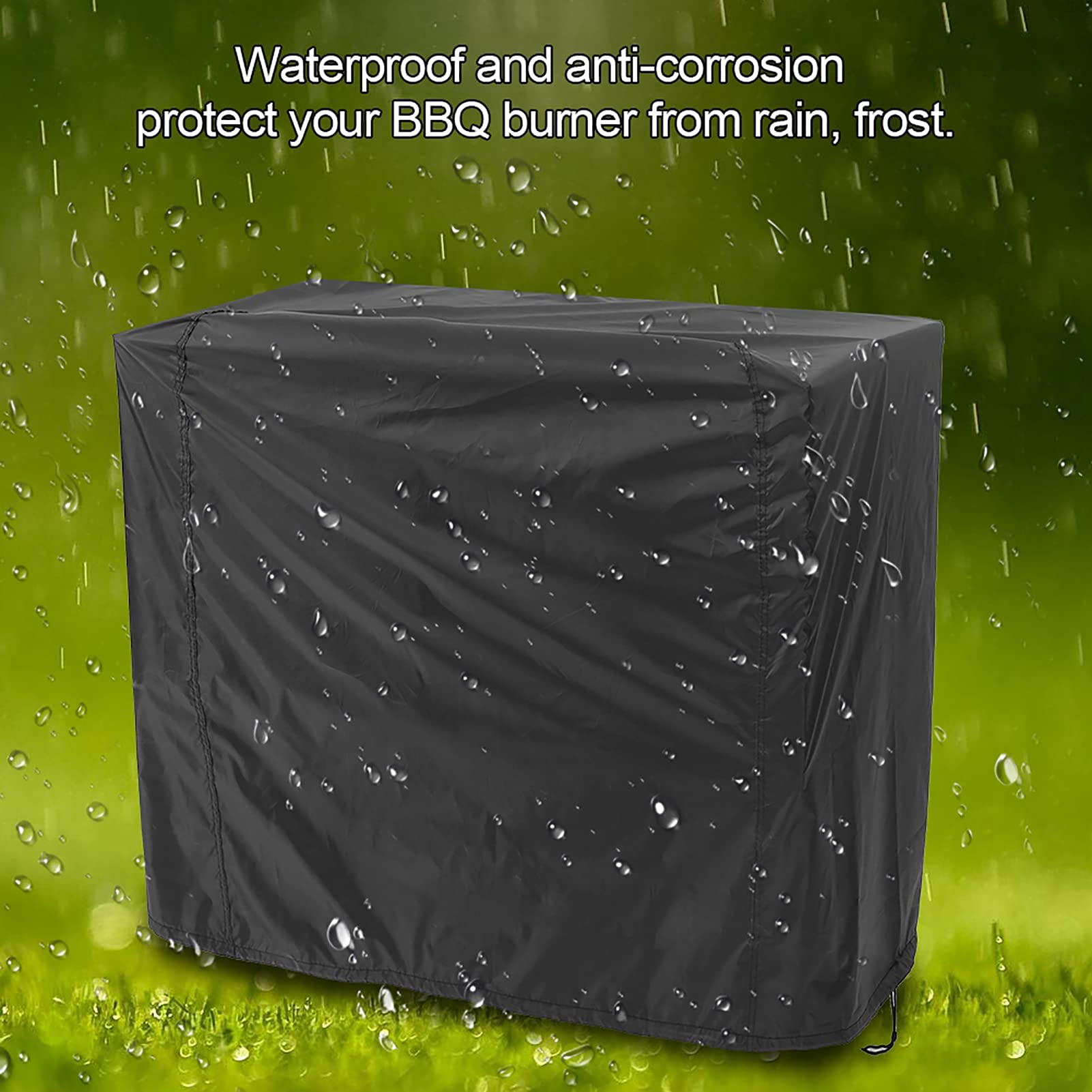 Haofy Windproof BBQ Grill Cover - Heavy Duty Polyester Outdoor Gas Grill Cover for Rectangular Open Grills - Waterproof & UV Resistant Patio Furniture Protector - Perfect for Backyard, Garden & Camping Use