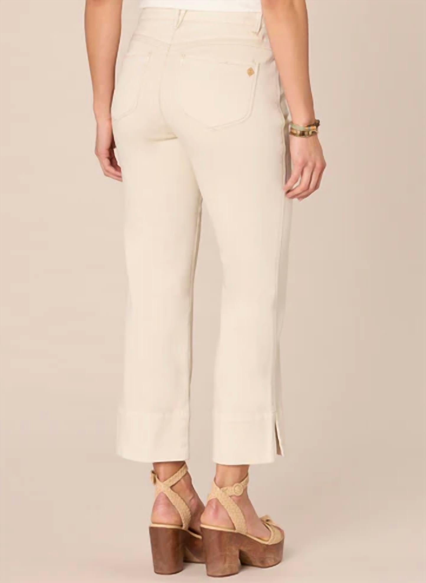 Absolution High Rise Kick Flare Pants with Center Seam in Beige | Women's Stretchy Trousers for Work & Casual Outfits