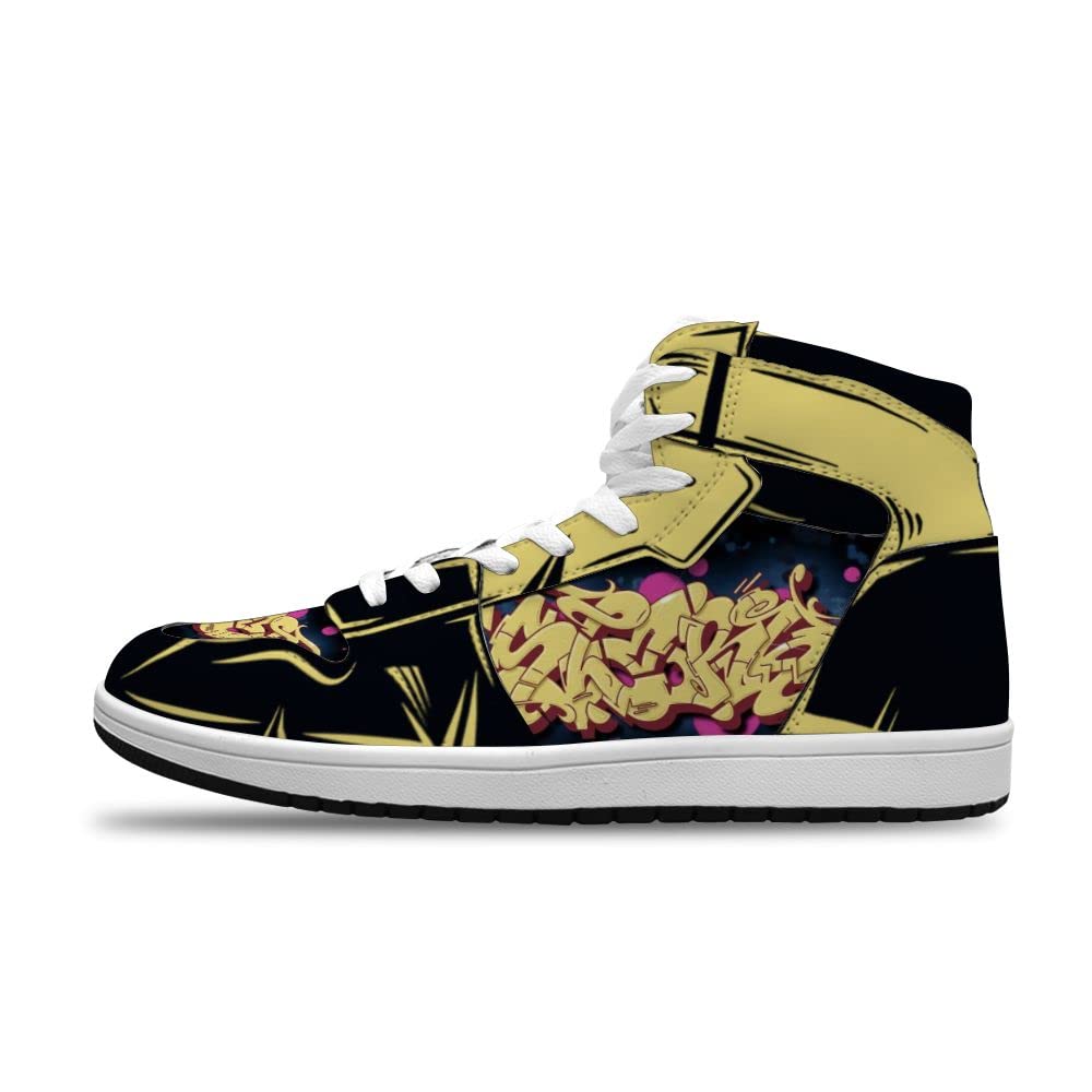 Custom Graffiti Streetwear Sneakers for Men & Women - Trendy Anime Basketball Shoes for Sports & Casual Wear - Perfect for Urban Fashion & Street Style