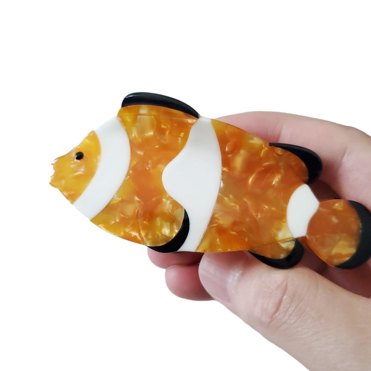 Stylish Acetate Claw Hair Clips for Women - Cute Clownfish Design Hair Accessories for Ponytails, Braids & Everyday Hairstyles
