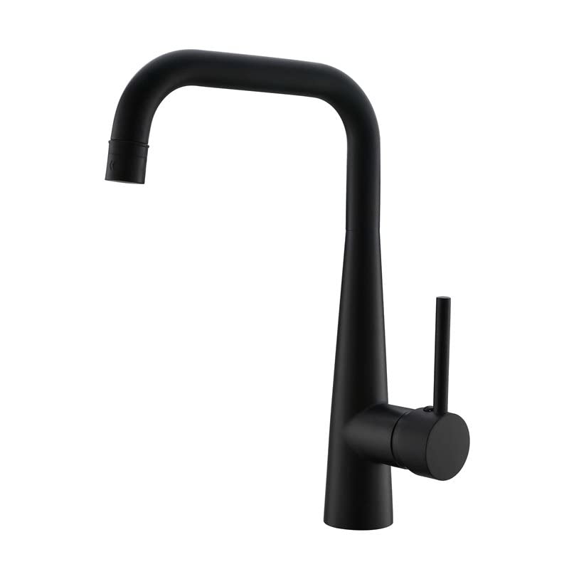 Black Single Handle Copper Kitchen Faucet - Modern Pull-Down Sprayer for Sink, Brushed Nickel Finish | Perfect for Farmhouse, RV & Small Kitchen Remodeling