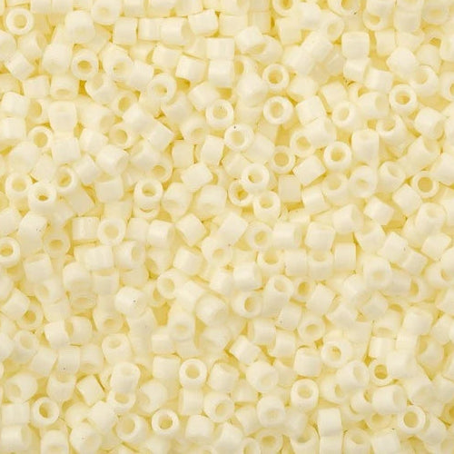 11/0 Delica Beads #2401 - Opaque Light Cream Luster Glass Seed Beads (5.2g) for Jewelry Making, Beading, Embroidery & DIY Crafts
