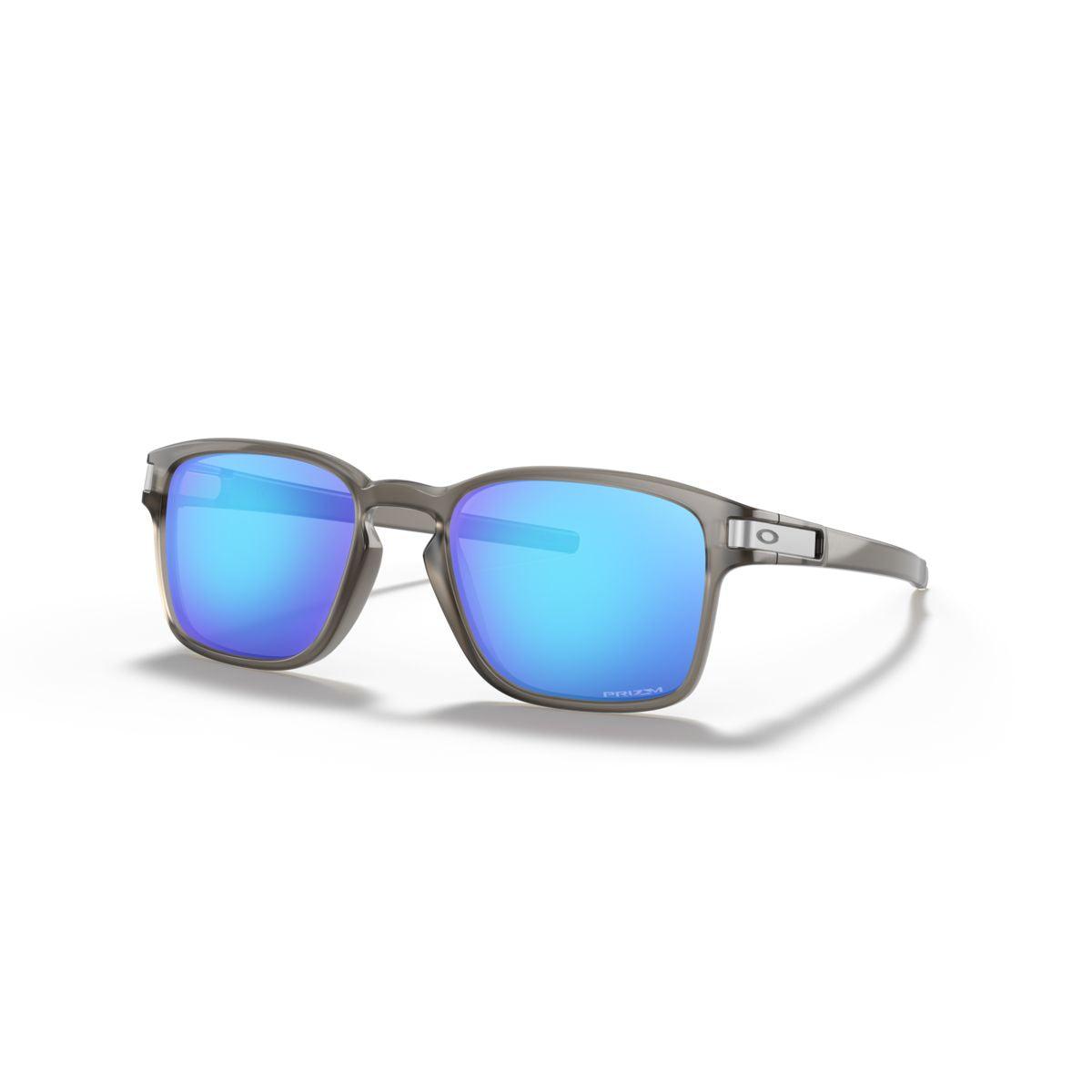 Oakley Latch Squared Sunglasses - Matte Grey Ink Frame with Prizm Sapphire Lenses (Low Bridge Fit) - Model 0OO9358 935812 - Perfect for Running, Cycling & Outdoor Sports