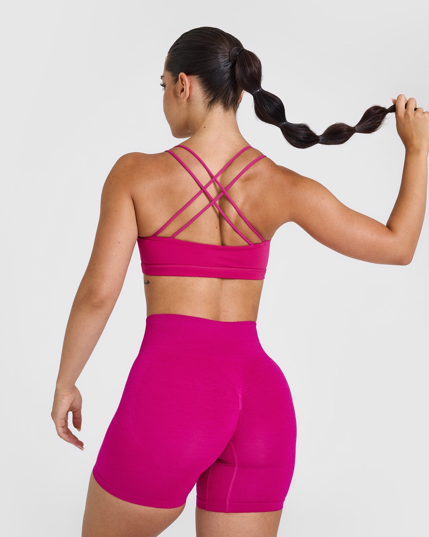 Everyday Crossover Bralette for Women - Comfortable Wireless Bra in Fuchsia Pink | Perfect for Yoga, Lounge & Sleepwear