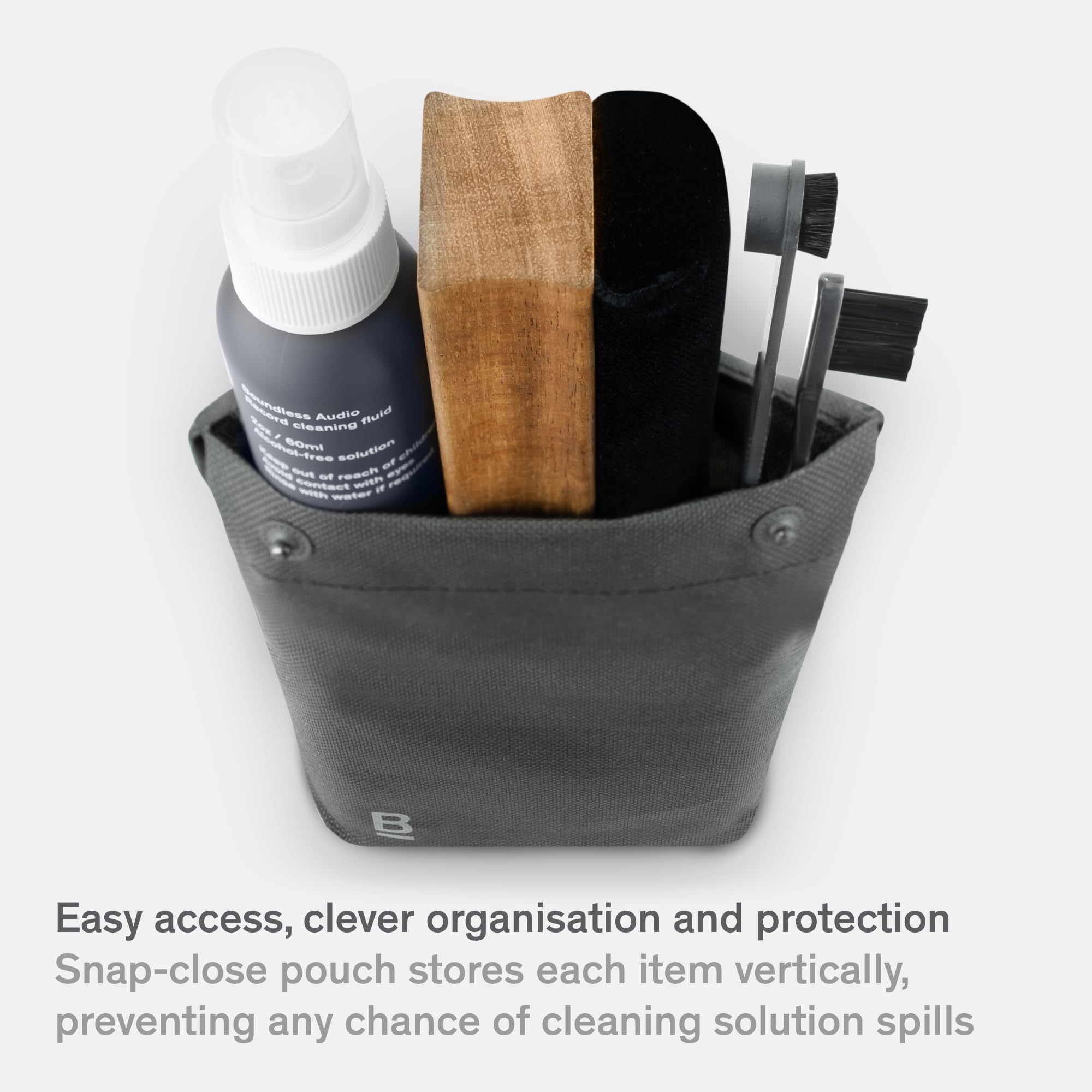 Vinyl Record Cleaning Kit - 5-in-1 LP Record Cleaner Set with Velvet Brush, Stylus Cleaner, Cleaning Solution, Nylon Brush & Storage Bag | Perfect for Vinyl Collectors & DJs to Maintain Pristine Sound Quality