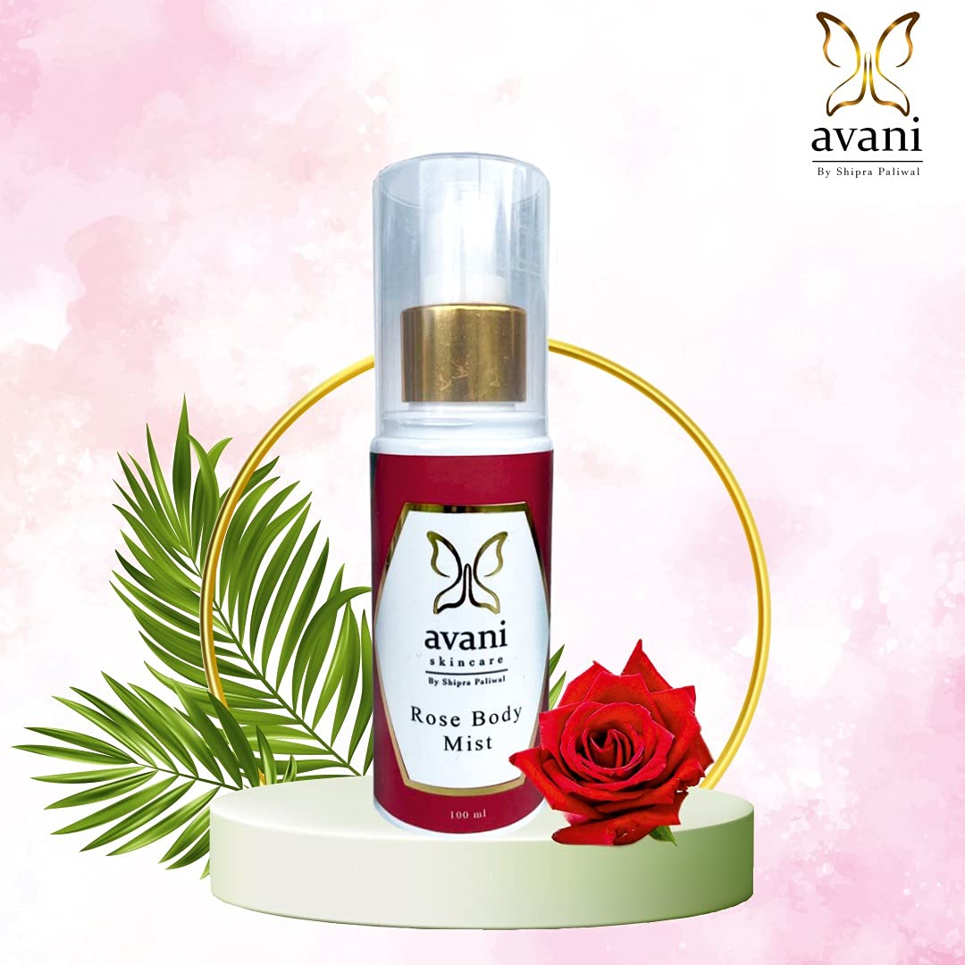 Avani Skincare Handmade Rose Body Mist - Natural & Long Lasting Fragrance for Women | Earthy Floral Scent | Paraben & Chemical Free | 100ml | Perfect for Daily Use, Date Nights & Special Occasions