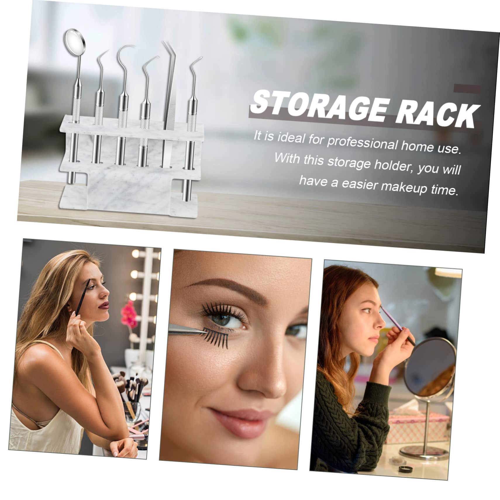 6-Piece Eyelash Extension Tweezers Holder Display Rack - Durable Plastic Organizer for Lash Salons & Professionals - Perfect for Tweezers Storage and Salon Countertop Organization