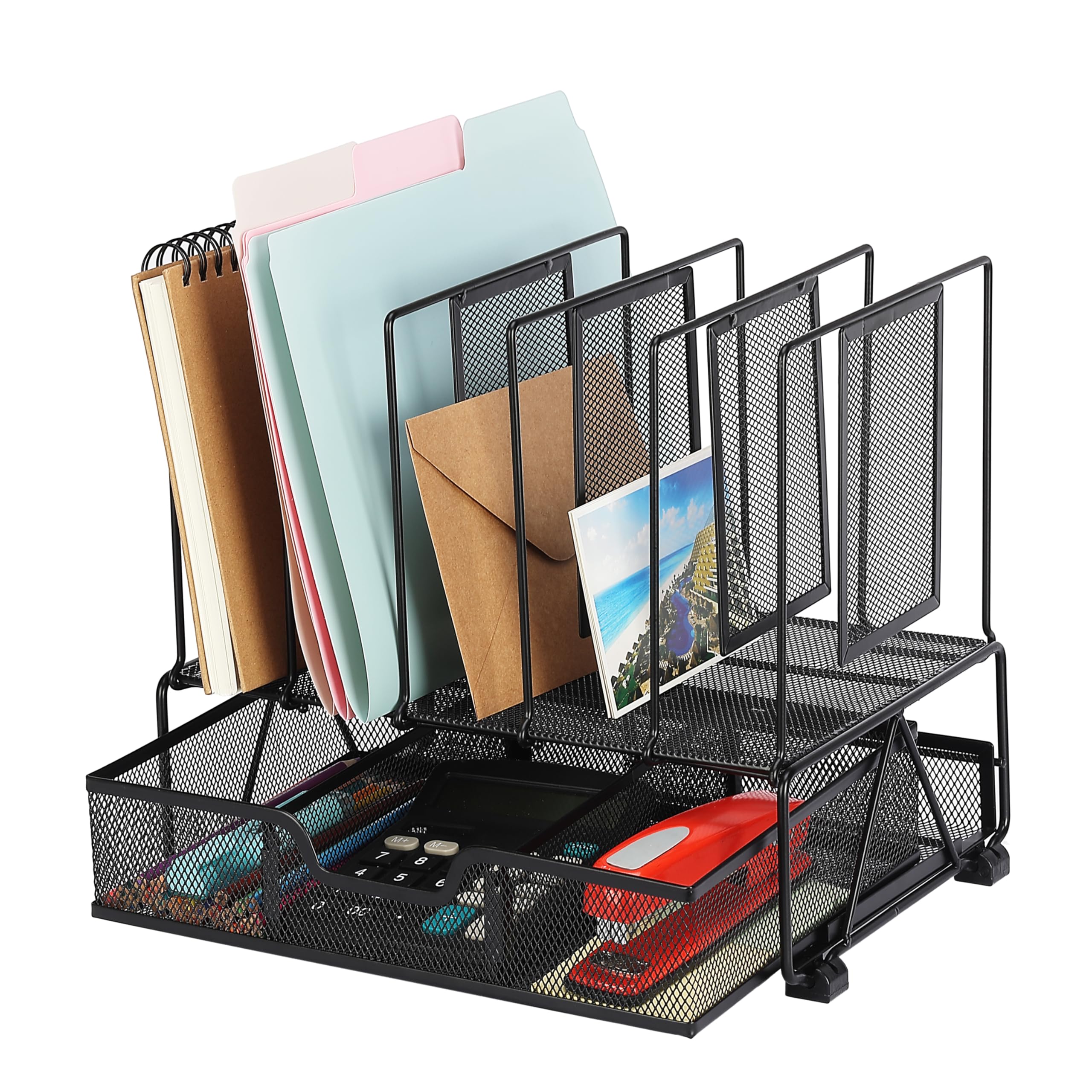 Mr. Pen Mesh Desk Organizer with Drawer - Office Desk Organizer Set, Desktop File Holder & Stationery Storage - Perfect for Home Office, School, and Workspace Organization