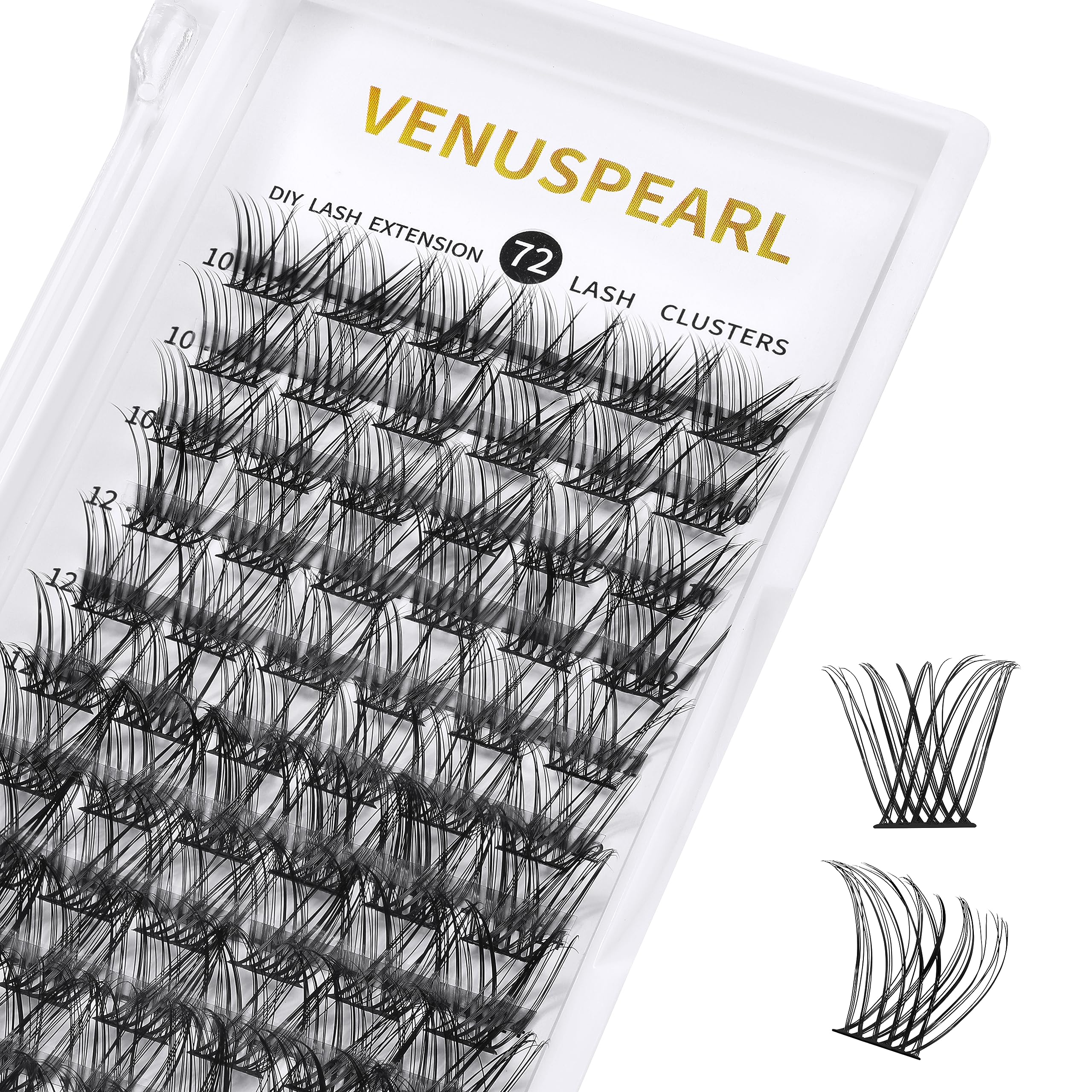 72 Cluster Lashes - DIY Wispy Fluffy Eyelash Extension Kit | Reusable False Eyelashes for Natural Look (10-16mm, C/D Curl, BM 01) | Perfect for Bridal Makeup, Daily Wear & Special Occasions