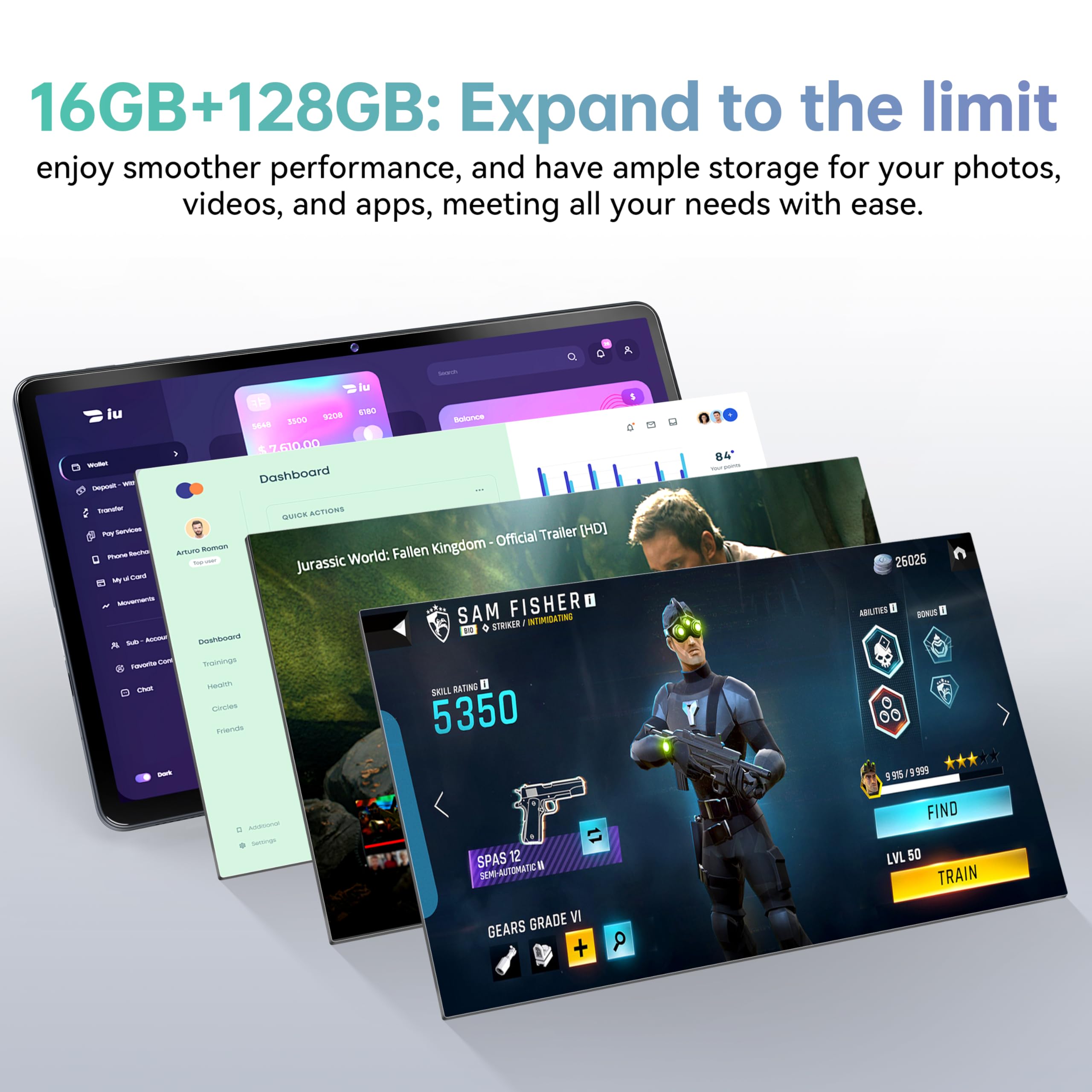 OUKITEL OT11 Tablet 11 Inch Android 14 (2024 Latest Model) - 16GB RAM (4+12GB) 128GB ROM (Expandable to 1TB) with Stylus, 8000mAh Battery, 13MP Camera, 4G LTE/5G WiFi, Octa-Core Processor - Green | Perfect for Gaming, Work & Travel