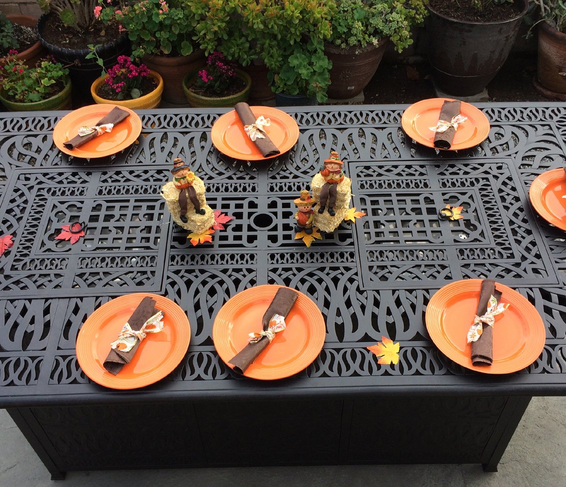 Outdoor Fire Pit Table with Double Burner - 42