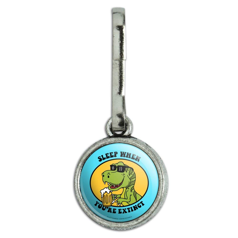 Vintage Dinosaur Fossil Charm Zipper Pull - Funny Extinct Dinosaur Accessory for Backpacks, Purses & Luggage - Perfect for Travel, School & Everyday Use