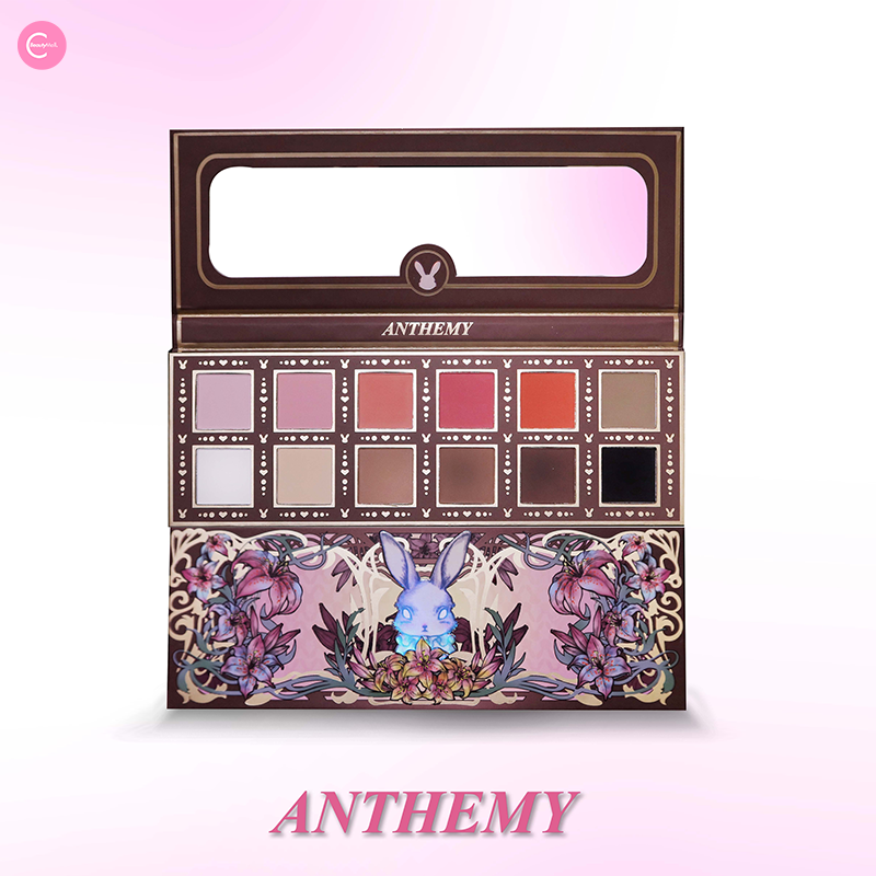 Anthemy Rabbit Charm 12-Color Matte Eyeshadow Palette - Long Lasting, Blendable Makeup for Everyday & Party Looks
