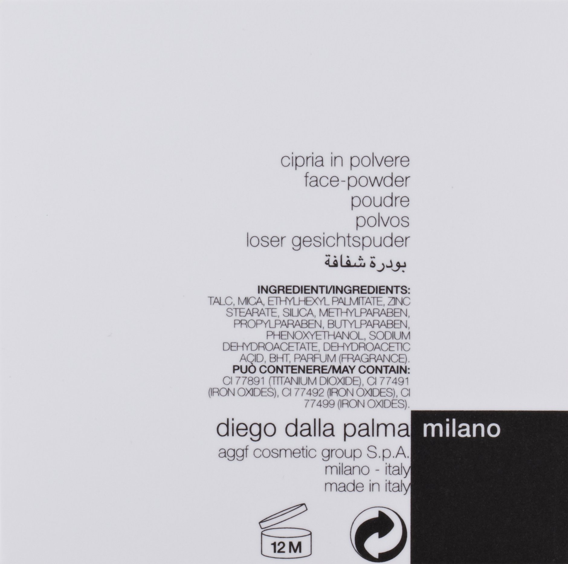 Diego dalla Palma Milano Rice Powder Transparent White - Translucent Setting Powder for Flawless Matte Finish | Perfect for Everyday Makeup & Oil Control