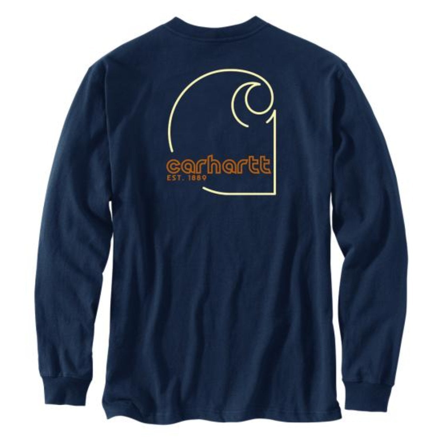 Carhartt Men's Loose Fit Heavyweight Graphic Long Sleeve T-Shirt - Durable Workwear for Construction, Outdoor & Casual Wear