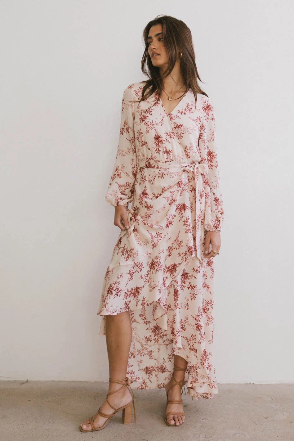 Mariana Floral Wrap Dress for Women - Elegant Summer Midi Dress with V-Neck & Belt - Perfect for Beach Vacations, Date Nights & Garden Parties | FINAL SALE