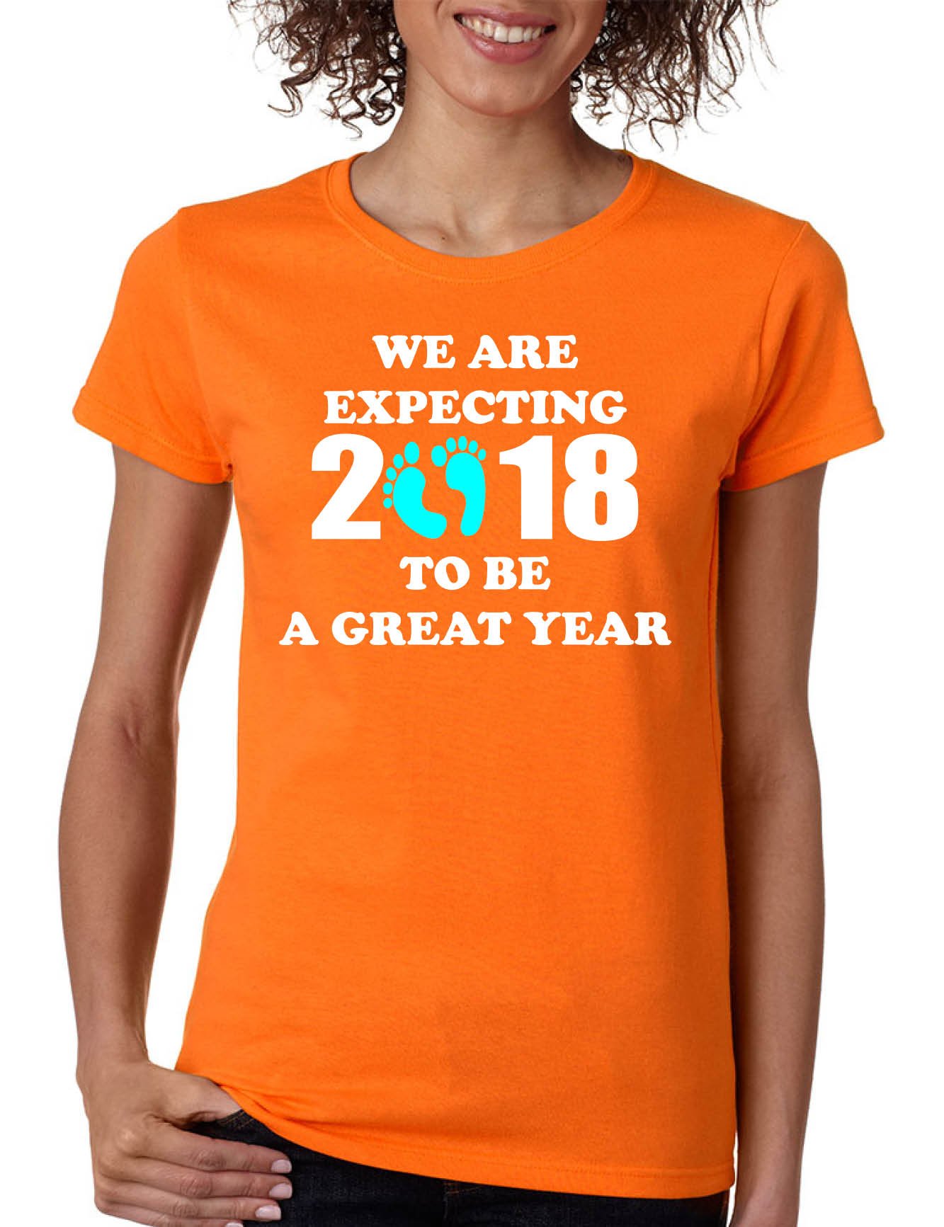 ALLNTRENDS Women's 'We're Expecting a Boy' Maternity Announcement T-Shirt - Comfortable Pregnancy Reveal Tee for Baby Shower, Gender Reveal Party & Photo Shoots (2018 Design)
