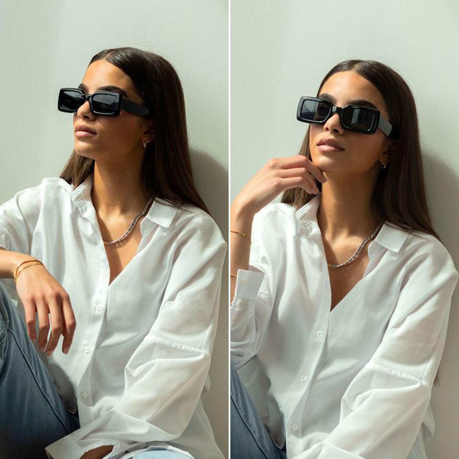 Pibupibu 3 Pack Fashion Sunglasses Set - Heart, Rectangle & Crystal Oversized Frames for Women & Men | Trendy Retro Y2K Style | Perfect for Parties, Beach & Summer Outfits