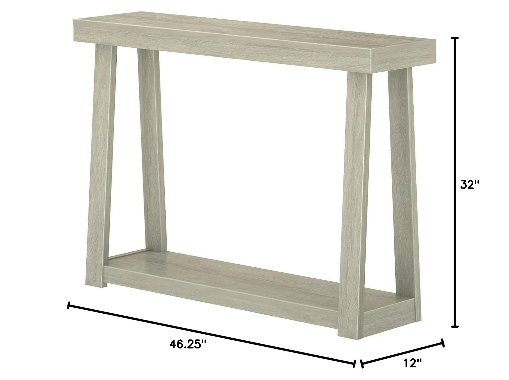 Solid Wood Console Table with Storage Shelf - 46.25