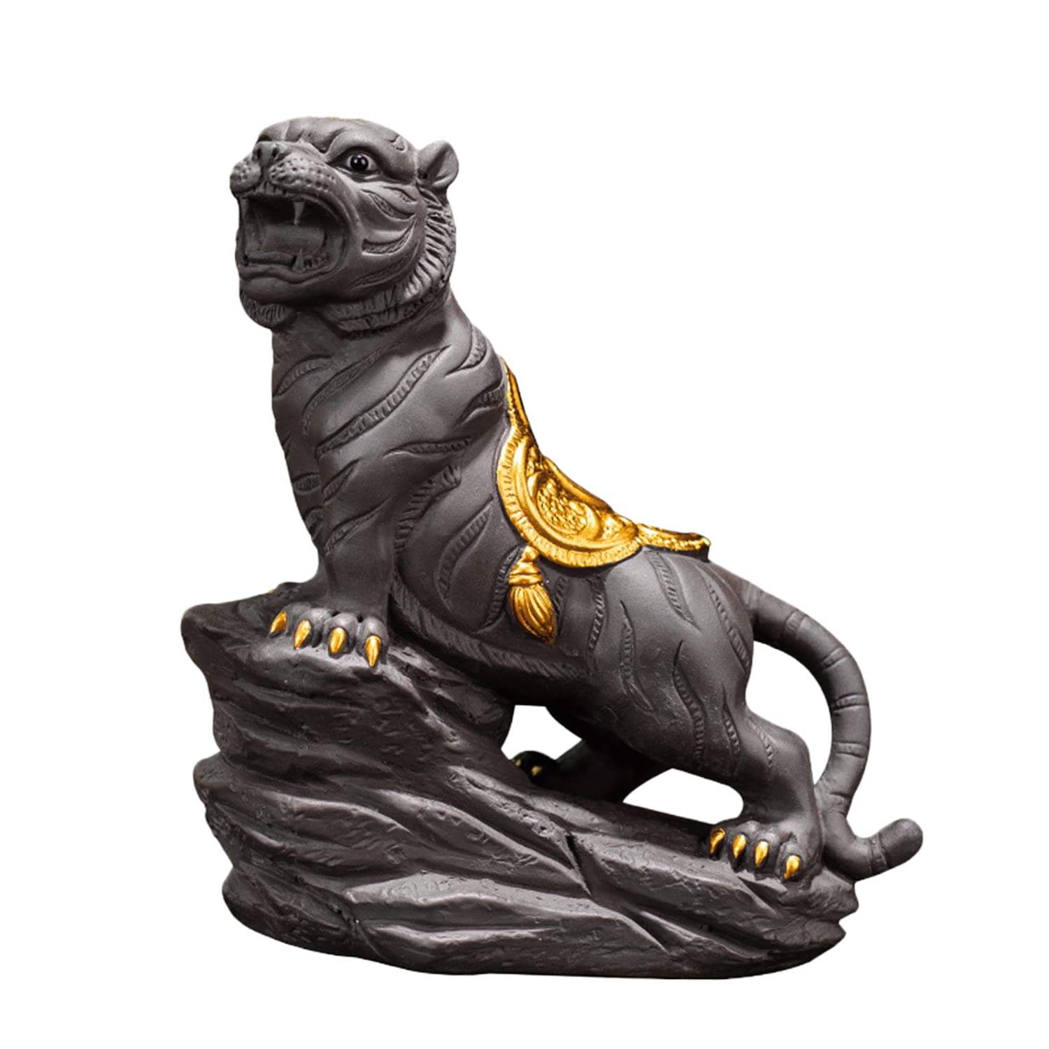 Chinese Zodiac Tiger Tea Pet - Purple Clay Cute Tea Accessory for Kung Fu Tea Sets | Funny Home & Car Desktop Decor for Tea Lovers | Perfect Gift for Chinese New Year & Tea Ceremonies