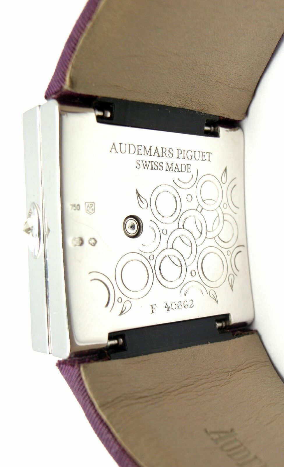 Authentic Audemars Piguet Danae 18k White Gold Diamond Ladies Watch - Luxury Swiss Timepiece for Women, Elegant Satin Strap, Perfect for Gifts & Special Occasions