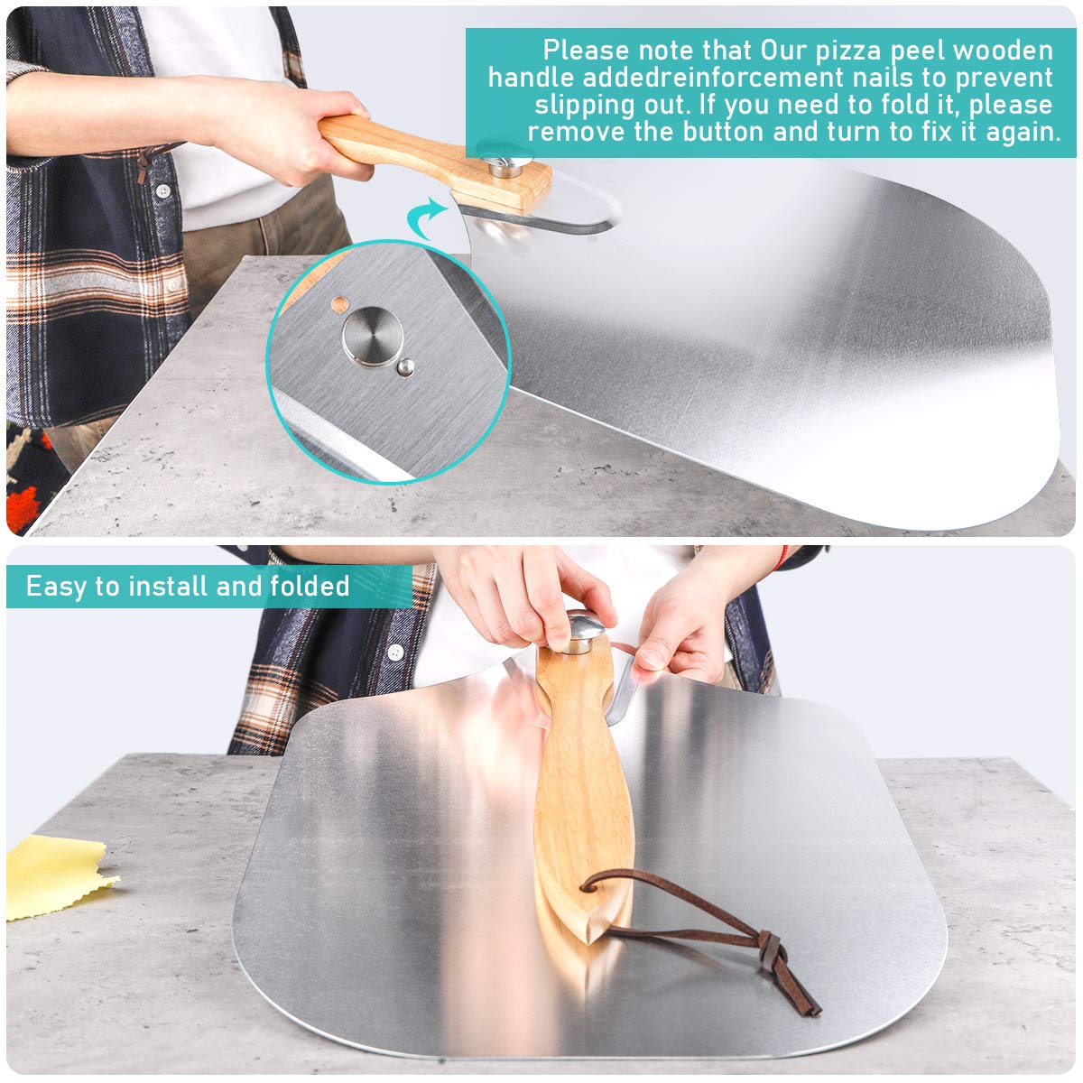 Foldable Pizza Peel Set - 7Pcs 12