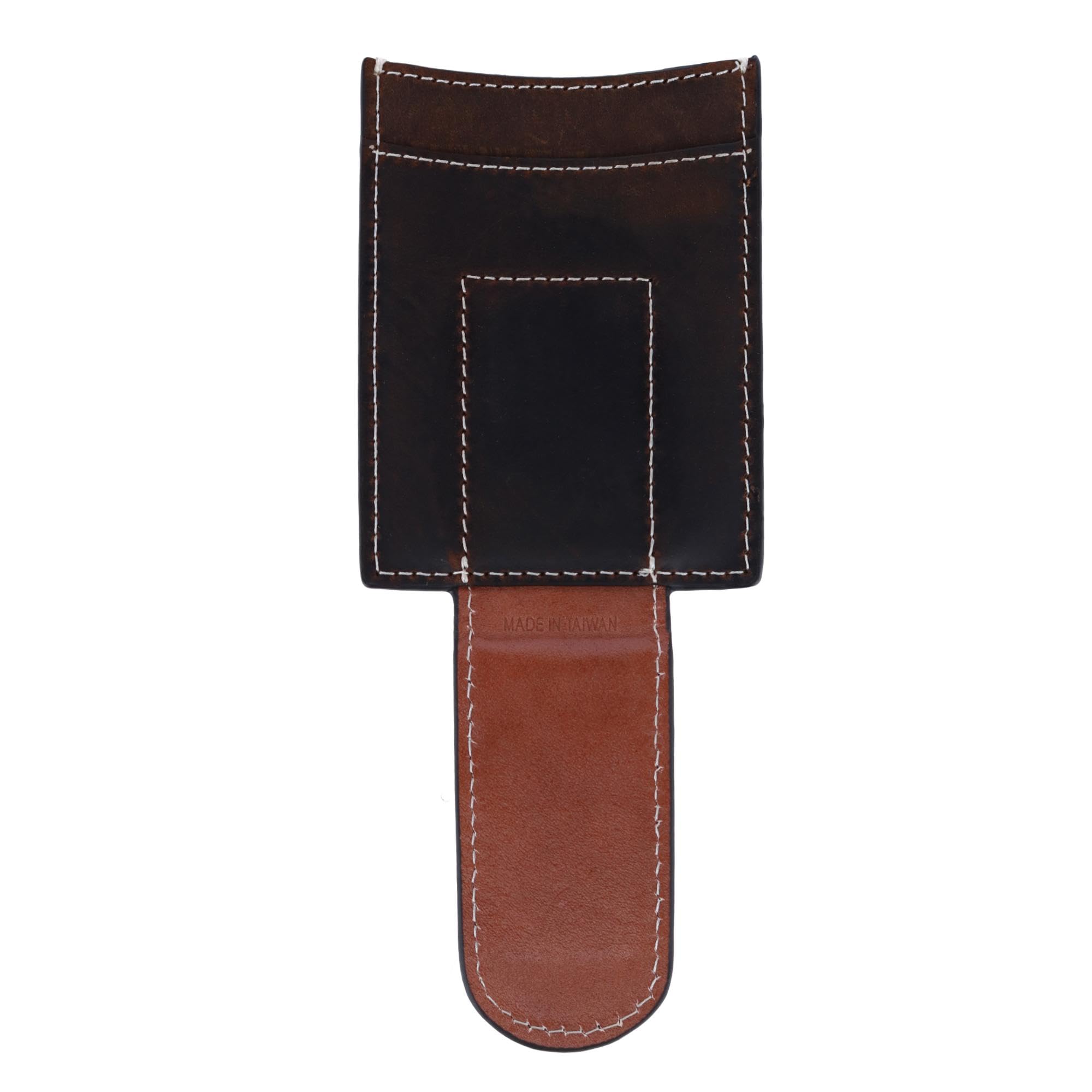 Ariat Genuine Leather Basket Weave Money Clip for Men - Brown RFID Blocking Wallet Accessory | Perfect for Gifts, Travel, and Everyday Use
