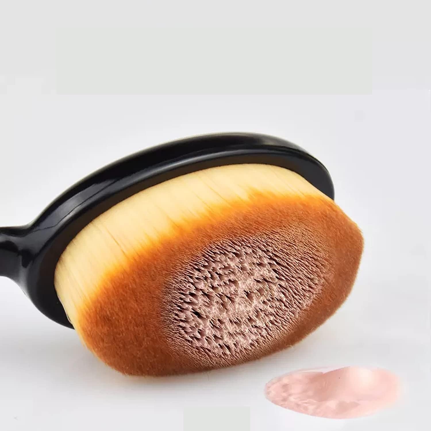 Oval Makeup Brush for Blending Foundation & Powder - Soft Golden Nail Tools (2-Pack) - Perfect for Professional Makeup & Dust Removal