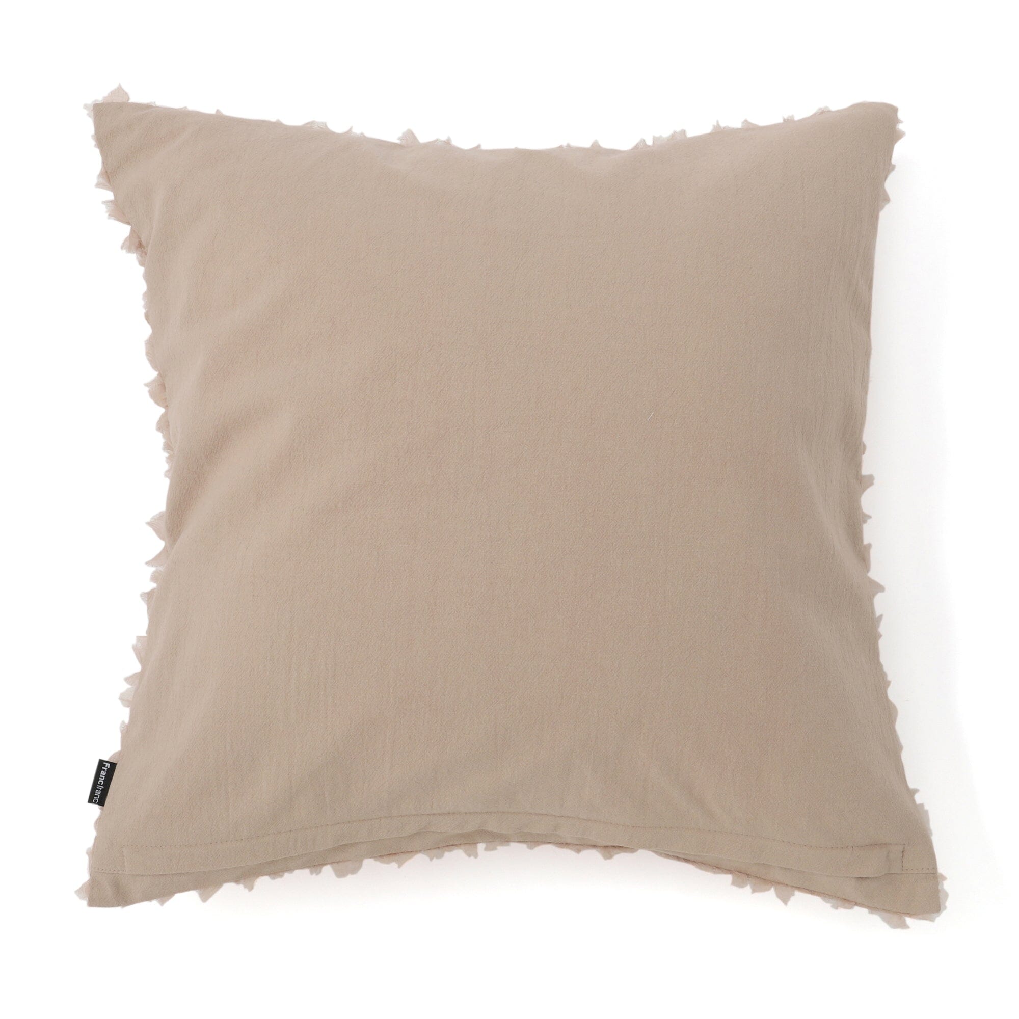 Gather Frill Cushion Cover 18x18 Inches Beige - Soft Decorative Pillow Case for Sofa, Bedroom, and Living Room