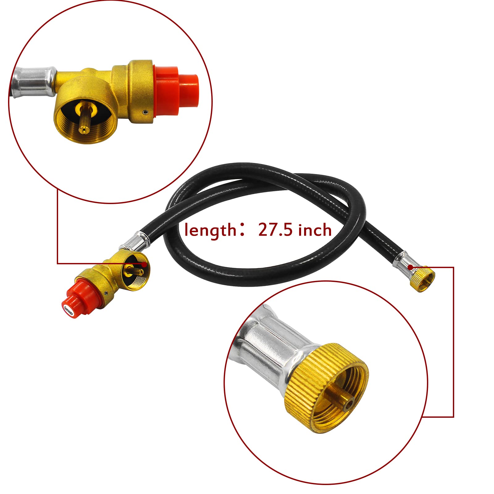 Portable Camping Stove Propane Butane Gas Regulator with Hose - 27.5 Inch Replacement for 1LB Disposable Bottle | Perfect for Outdoor Cooking, Hiking, RV Trips & Emergency Preparedness