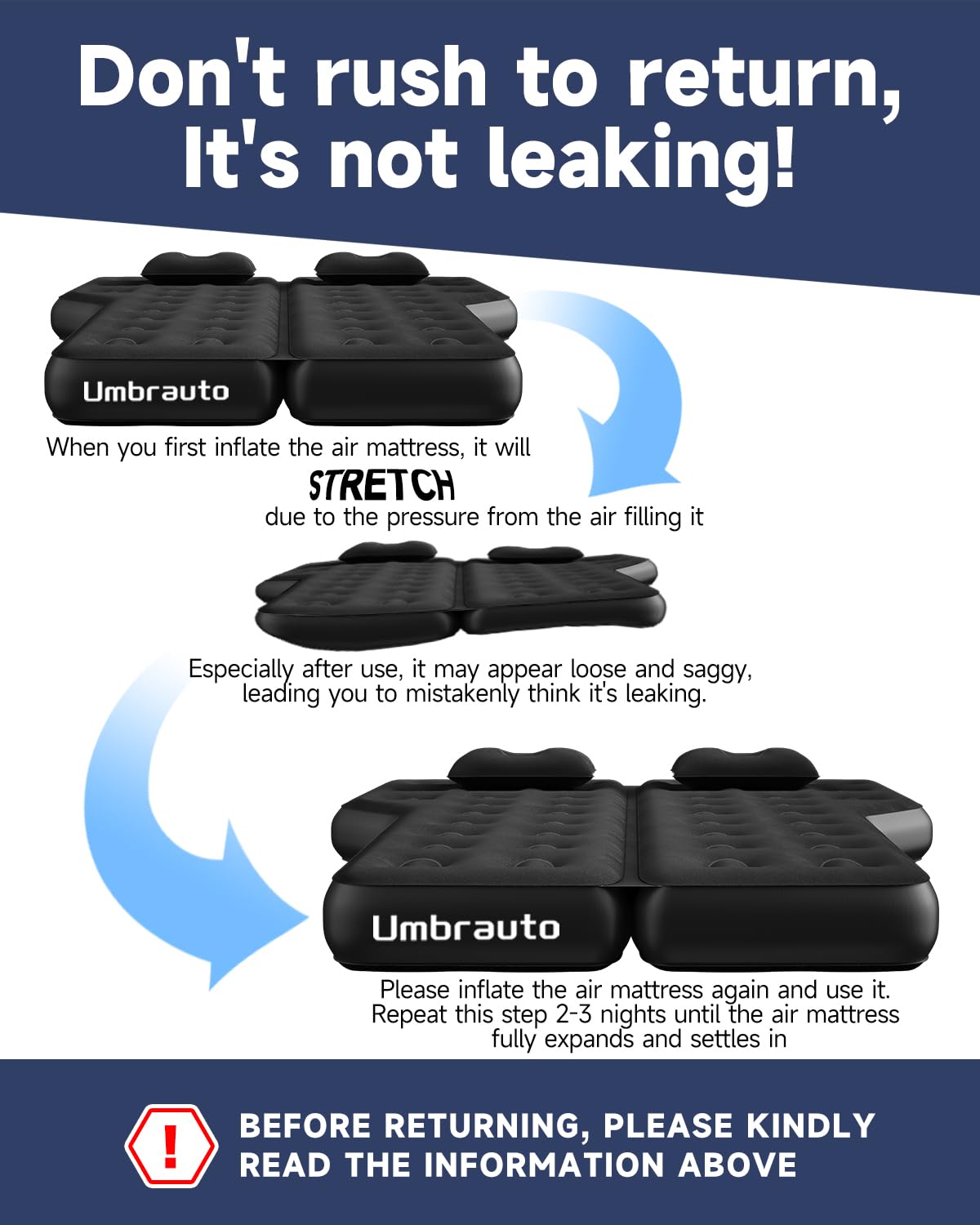 **Upgraded Thickened SUV Air Mattress Bed with Electric Pump – Portable Inflatable Car Sleeping Airbed for Camping, Travel & Road Trips | Includes Pillows & Repair Patch Kit**    *(Perfect for SUV Back Trunk Camping, Long-Distance Travel, and Outdoor Adventures!)*