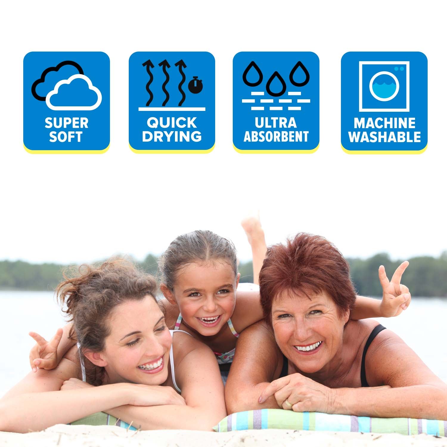 Mystic Dolphin Cotton Oversized 4-Piece Beach Towel Set - Soft, Absorbent & Quick-Drying for Pool, Beach, Yoga & Gym - Blue Ocean Design