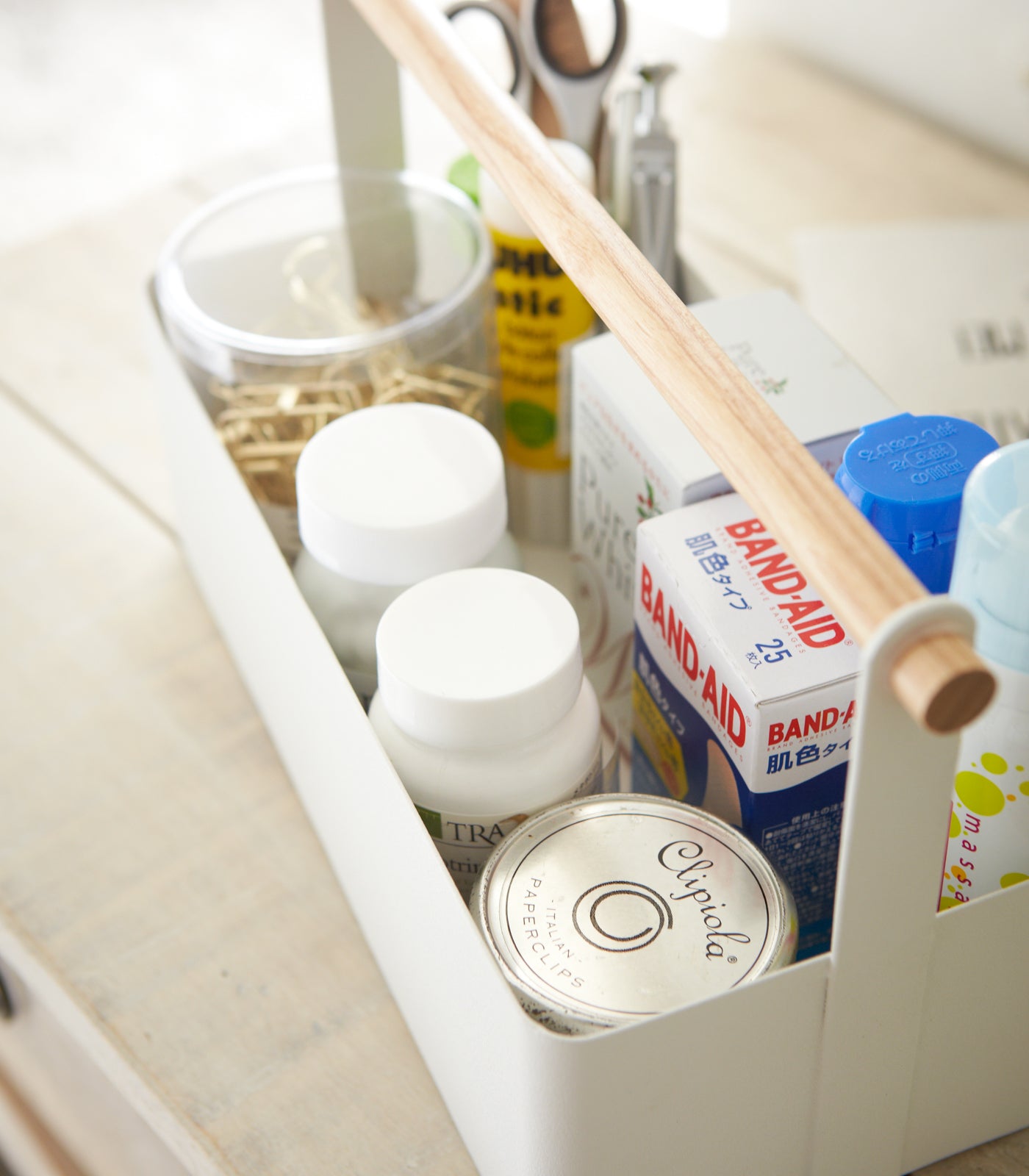 Versatile Storage Caddy Organizer - 2 Sizes Available (Steel & Wood Construction) - Perfect for Bathroom, Kitchen, Office & Garage Organization