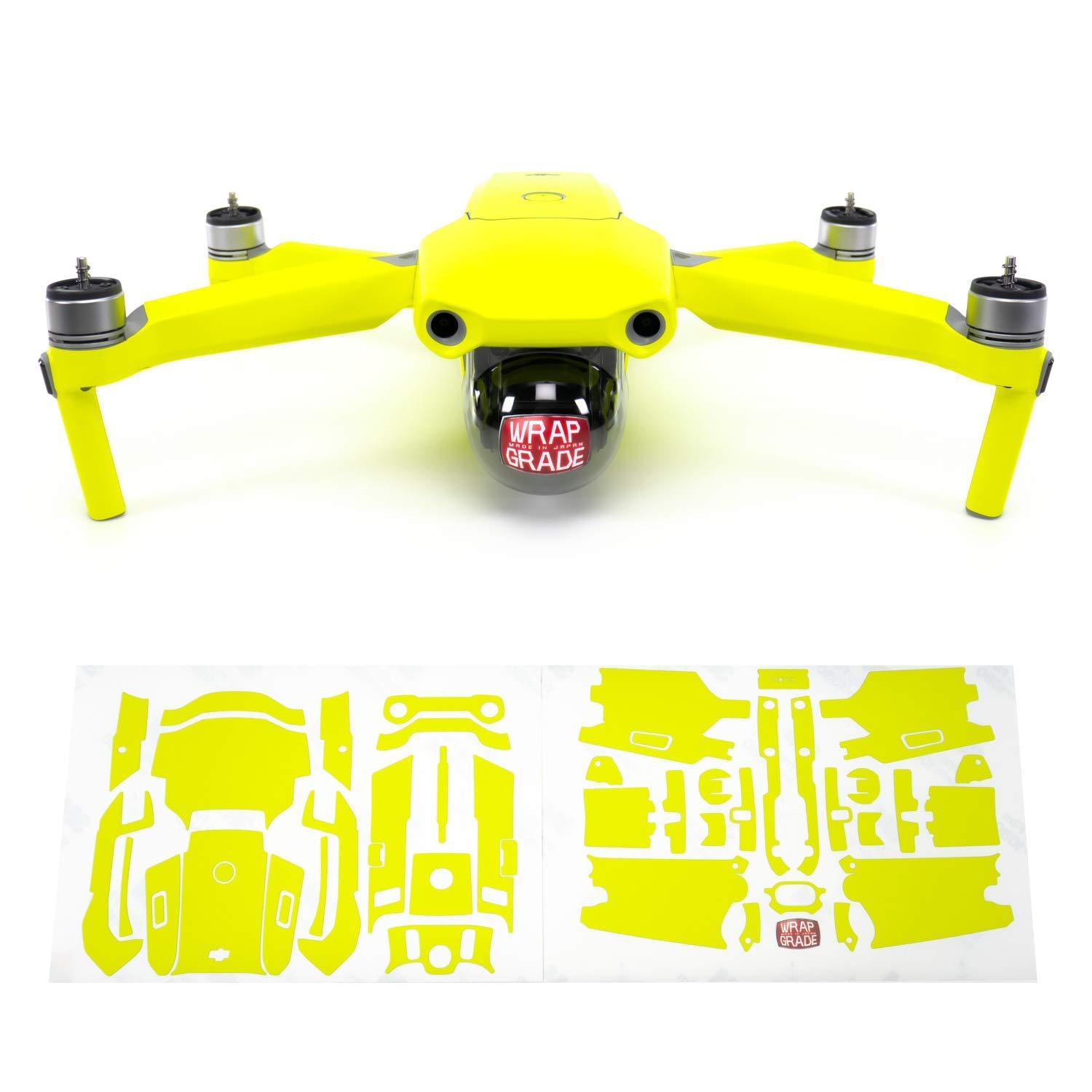 DJI Mavic Air 2 Skin Set - Full Body Wrap + Remote Controller Cover + 2 Battery Skins in Neon Yellow | Protective Decal for Drone Accessories | Perfect for Outdoor Flying, Aerial Photography & Travel Protection