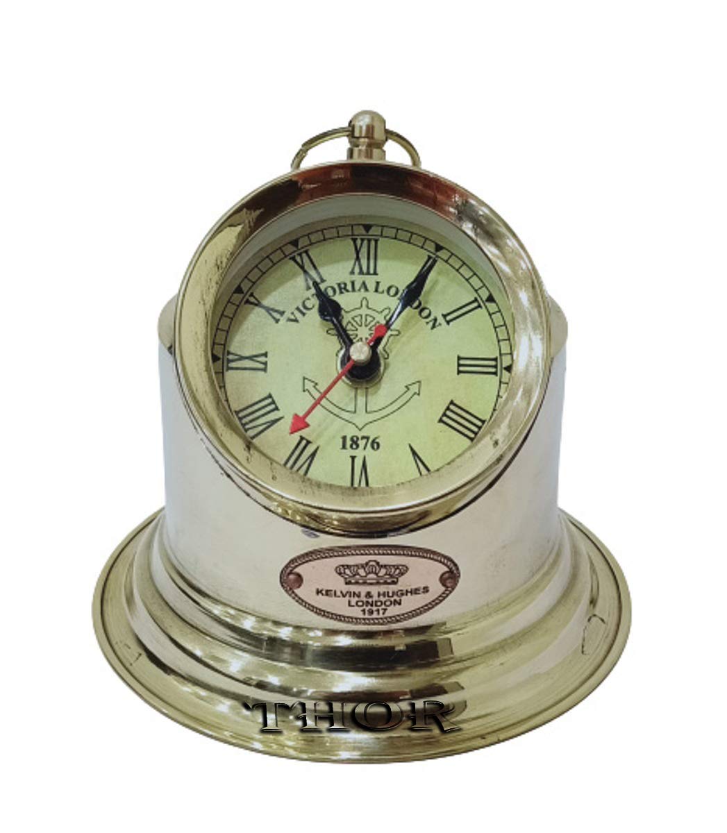 Vintage Brass Nautical Clock - Home & Office Decor for Rustic Style