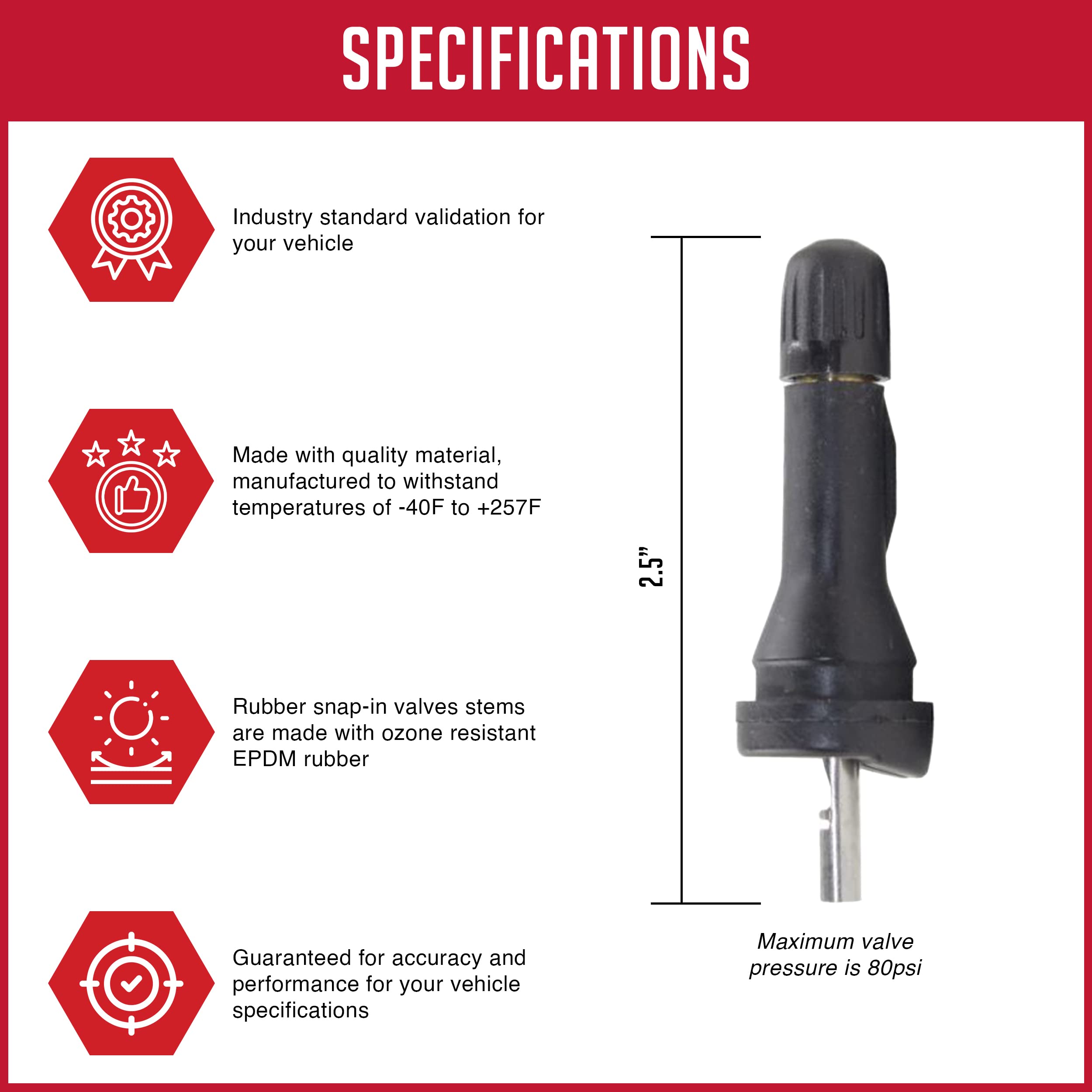 PDQ TPMS Sensor Kit 12PC - Fits Alfa Romeo, Chrysler, Dodge, Jeep - for Tire Maintenance & Repair