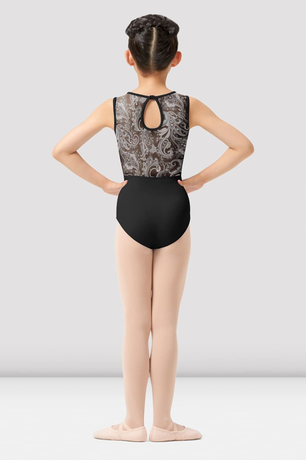 Girls Mirella Paisley Mesh Back Leotard - Ballet Dance Leotard for Girls, Stretchy Comfort with Floral Print, Perfect for Ballet Class, Dance Practice & Performance