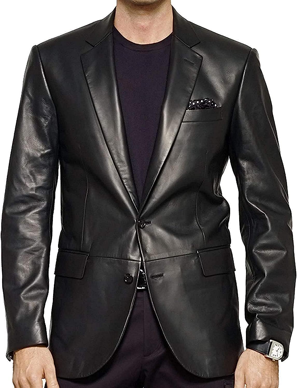 Men's Classic Bond Style Leather Blazer Coat - Premium Casual Jacket for Business & Evening Wear | Formal & Smart Casual Outfits