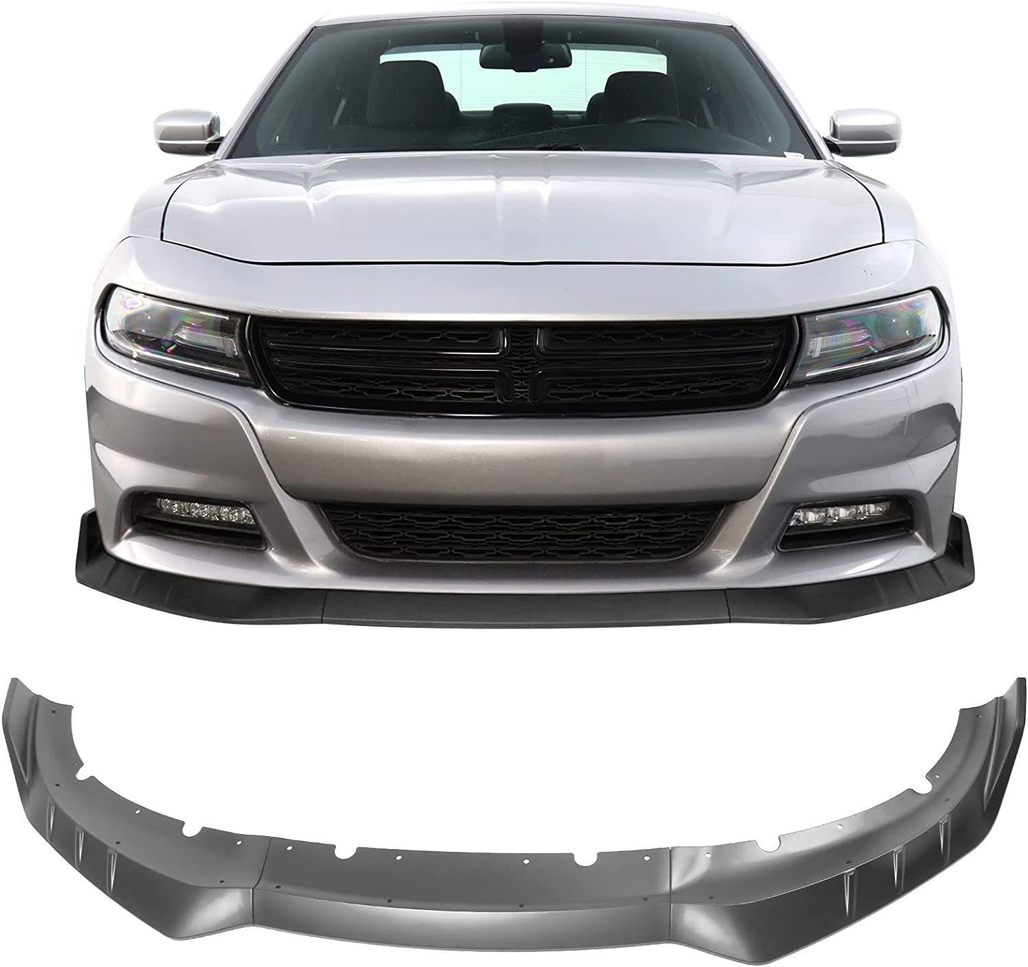 IKON V3 Style ABS Front Bumper Lip for 2015-2023 Dodge Charger - Aggressive Look & Enhanced Aerodynamics - Perfect for Car Shows & Street Racing