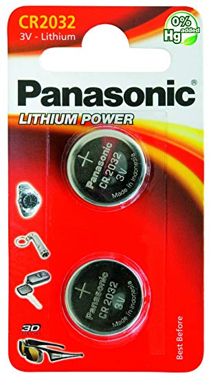 Panasonic CR2032 3V Lithium Coin Battery - 2 Pack - Long Lasting Power for Watches, Key Fobs, Calculators & Medical Devices